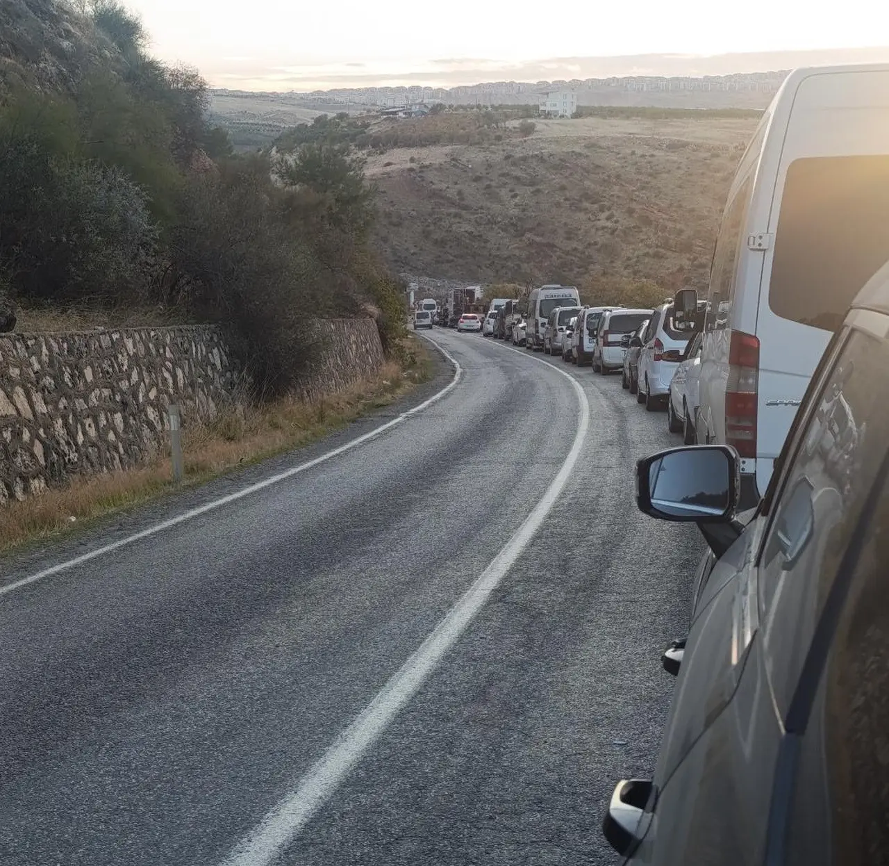Palanlı Yakınlarında Yol Çalışması Trafiği Yavaşlattı