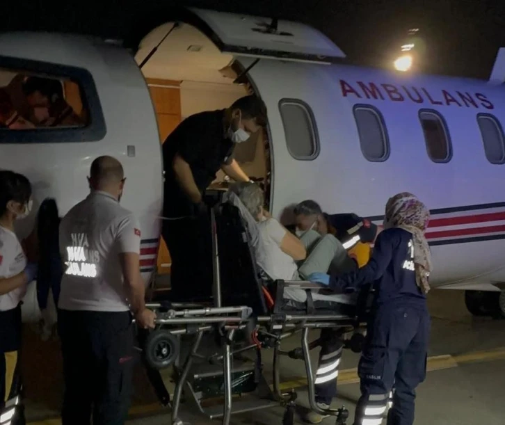 Astım hastası kadın uçak ambulansla Ankara’ya sevk edildi
