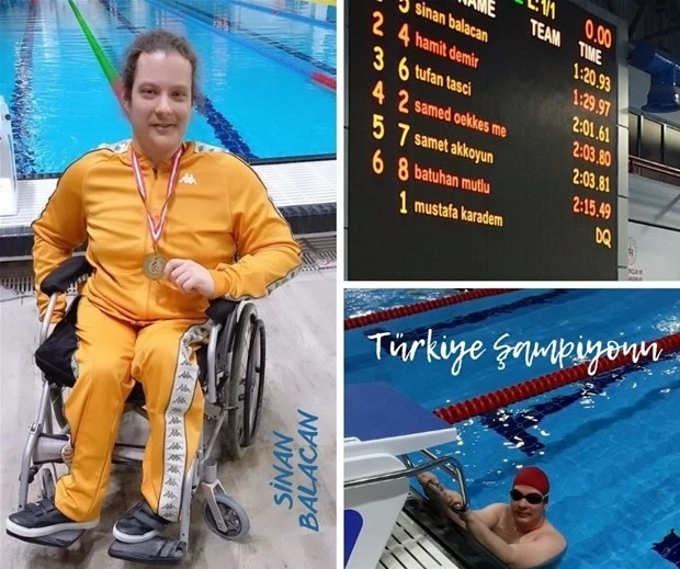 Balıkesirli para yüzücü Sinan Balacan Türkiye Şampiyonu
