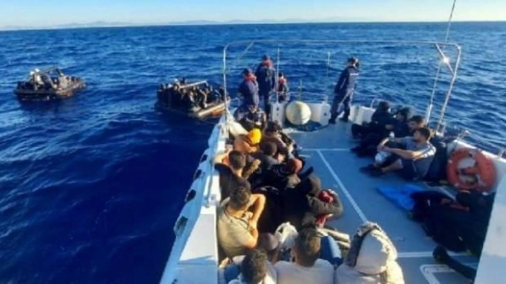 Datça'da 64 göçmen kurtarıldı