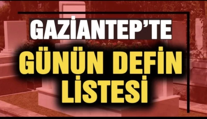 Gaziantep Defin Listesi(29.02.2023) Perşembe 