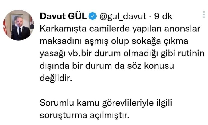 Gaziantep Valisi Gül: "Sorumlu kamu görevlileriyle ilgili soruşturma açıldı"
