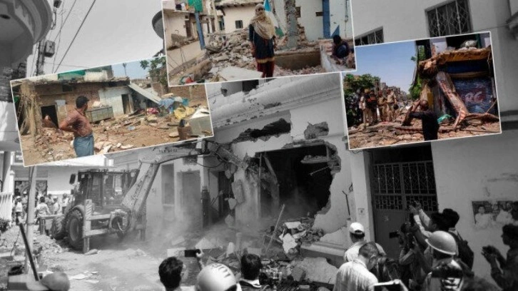Hindistan'da Müslümanlar, evleri yıkılarak 