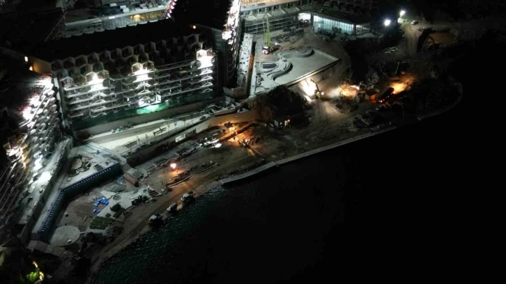 Marmaris’te inşaat yasağına rağmen gece inşaat çalışması yapıldığı iddiası
