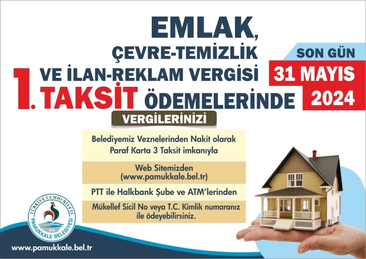 Pamukkale Belediyesi 1. taksit ödemeleri için uyardı
