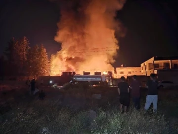 Adana'da, palet imalathanesinde çıkan yangın korkuttu