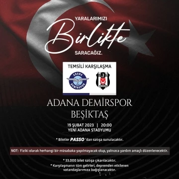 Adana Demirspor ile Beşiktaş depremzedeler için temsili maç yapacak
