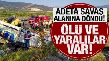 Adeta savaş alanı! Aydın'daki feci kazada 2 kişi öldü, 4 kişi yaralandı!