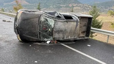 İslahiye-Nurdağı yolunda otomobil devrildi: 4 yaralı