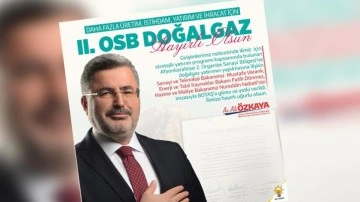 AK Parti Afyonkarahisar Milletvekili Ali Özkaya'dan bir yatırım müjdesi daha!
