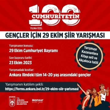 Ankara Büyükşehir Belediyesi’nden Cumhuriyetin 100. yılına özel şiir yarışması
