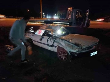 Ankara'nın Elmadağ ilçesinde Kontrolden Çıkan Otomobil Takla Attı: 4 Yaralı