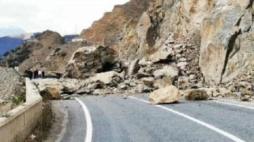 Artvin'de heyelan; düşen kayalar, kara yolunu kapattı