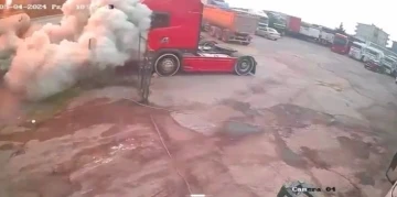Ataşehir’de tankerin patlama anı kamerada
