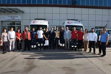 Aydın’dan 8 gönüllü sağlık personeli ve 2 ambulans Libya’ya gönderildi

