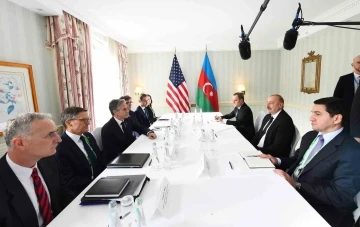 Azerbaycan Cumhurbaşkanı Aliyev, ABD Dışişleri Bakanı Blinken ile bir araya geldi
