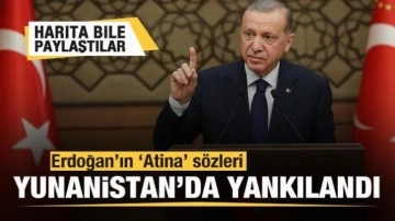Başkan Erdoğan'ın 'Atina' sözleri Yunanistan'da yankılandı! Harita bile paylaştı