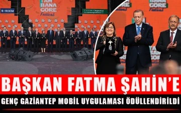 Başkan Fatma Şahin’e Genç Gaziantep mobil uygulaması ödüllendirildi