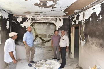 Başkan Togar’dan yangında evi hasar gören aileye destek
