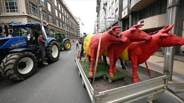 Belçika'daki Çiftçiler Brüksel'de AB Binaları Önünde Protesto Düzenledi