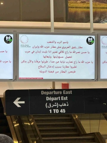 Beyrut Havalimanı’na siber saldırı: Havalimanındaki ekranlarda Hizbullah karşıtı mesaj yayınlandı
