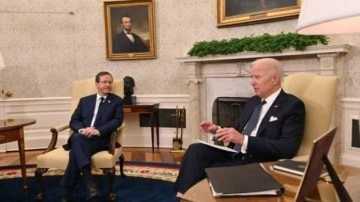 Biden ve İsrail Cumhurbaşkanı Herzog, Beyaz Saray'da bir araya geldi