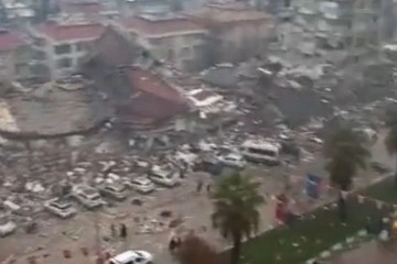 Bir binadan çekilen görüntü, Kahramanmaraş'ta durumu gözler önüne serdi