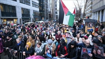 Brüksel'de Filistin'e Destek Gösterisi