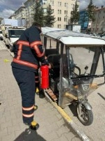 Çankırı’da İtfaiyenin Hızlı Müdahalesiyle Moped Yangını Söndürüldü