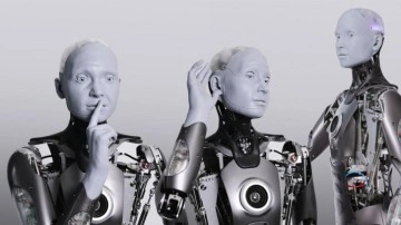 Cevaplarıyla şaşırttılar... Dünyanın ilk insan-robot ortak basın toplantısı gerçekleşti!