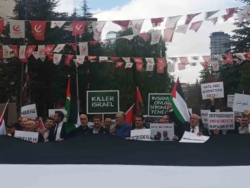 Dışişleri Bakanlığı önünde ABD’li Bakan Blinken’e Filistin protestosu
