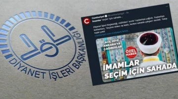 Diyanet'ten Cumhuriyet'in "İmamlar seçim için sahada" başlıklı haberine yalanlam