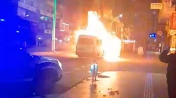 Diyarbakır'da dehşet anları! Yolcu minibüsü alev topuna döndü