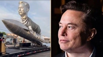 Elon Musk'ın "Tüm zamanların en iyisi" heykelini diktiler! Keçi gövdeli Elon