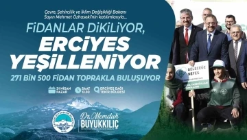 Erciyes’in eteklerine 271 bin fidan dikilecek
