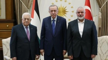 Erdoğan, Mahmud Abbas ve İsmail Haniye ile bir araya geldi