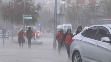 Erzurum’da dolu ve sağanak yağış etkili oldu

