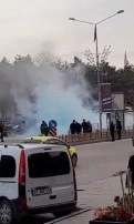 Erzurum'da Trafikte Yanan Otomobil Korku Dolu Anlar Yaşattı