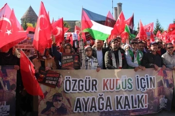 Erzurum’dan Filistin’e destek, İsrail saldırılarına tepki
