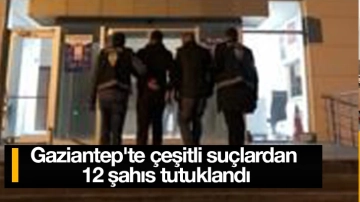 Gaziantep'te çeşitli suçlardan 12 şahıs tutuklandı