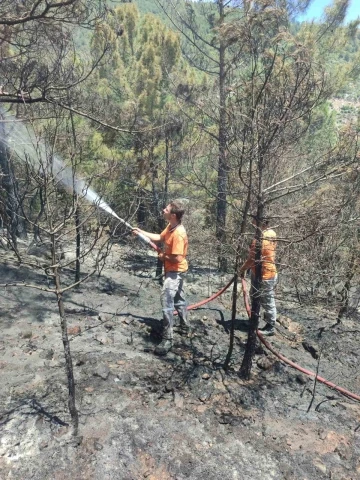 Gazipaşa’da çıkan orman yangınında 1 dönüm alan zarar gördü
