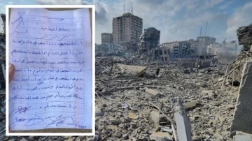 Gazze'de evin enkazından çıkan mektup