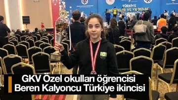 GKV Özel okulları öğrencisi Beren Kalyoncu Türkiye ikincisi