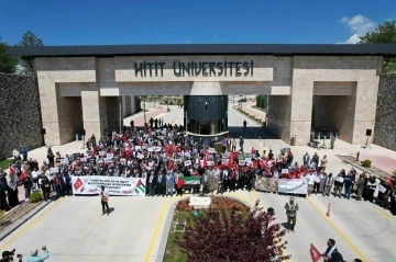 Hitit Üniversitesi öğrencileri Filistin için yürüdü

