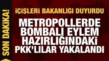İçişleri Bakanlığı: Metropollerde bombalı eylem hazırlığındaki 2 PKK&rsquo;lı yakalandı