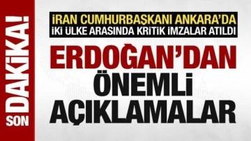 İran Cumhurbaşkanı Ankara'da! Cumhurbaşkanı Erdoğan açıklamalarda bulunuyor