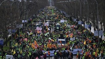 İspanya'daki Çiftçiler AB Politikalarına Karşı Protesto Düzenledi