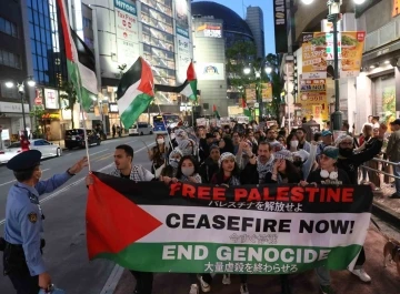 Japonya’da Filistin’e destek için “İntifada Yürüyüşü”

