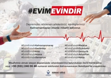 Kahramankazan Belediyesi, depremden etkilenen vatandaşlar için &quot;Evim Evindir&quot; kampanyası başlattı
