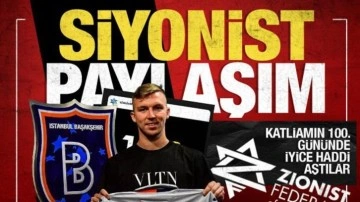 Katliamın 100. gününde Başakşehir Kulübü'nün Futbolcusu Eden Karzev'den Siyonist paylaşım